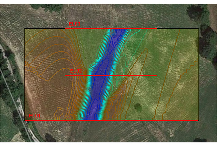 tomografia elettrica in idrogeologia - pianta